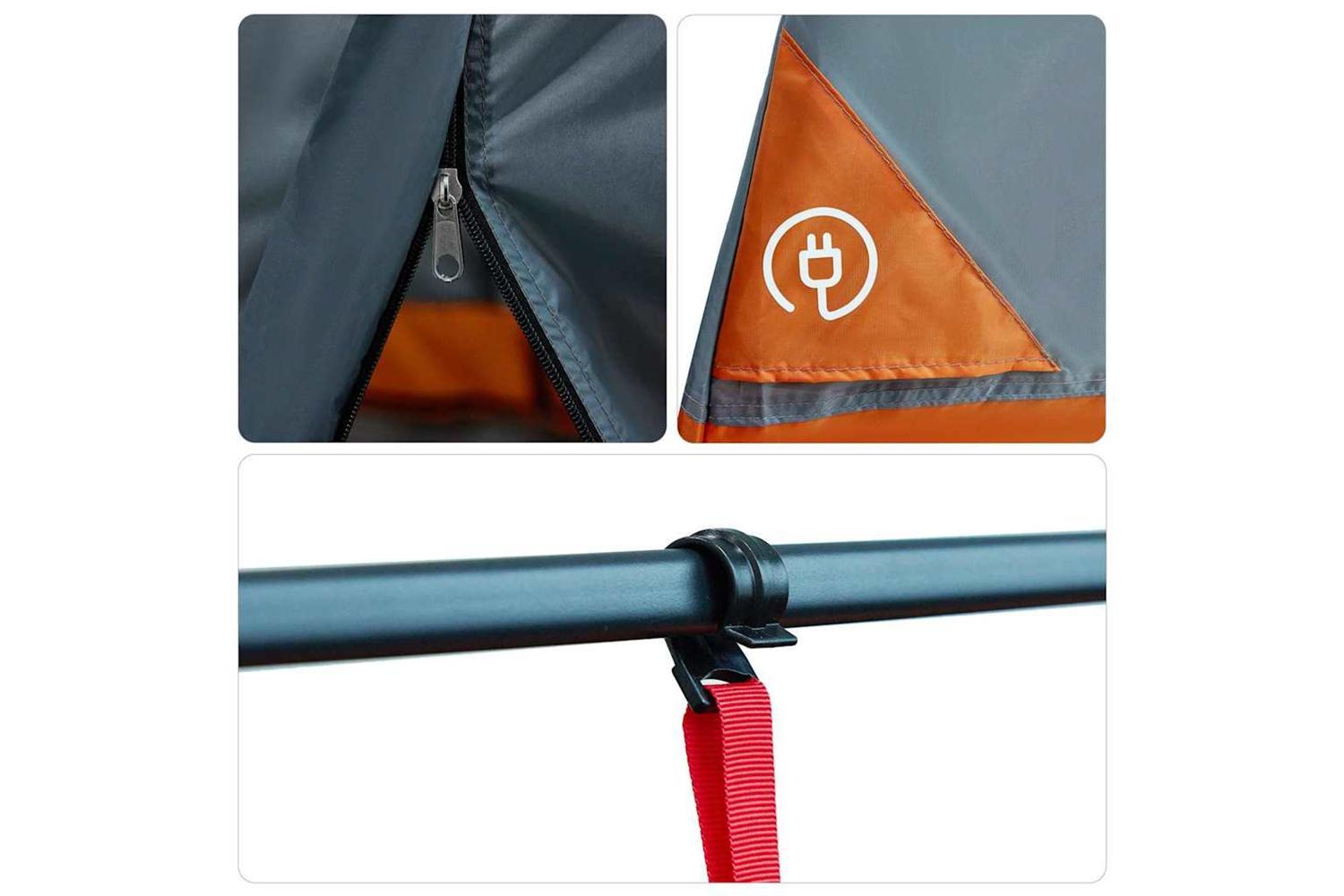 Vidaxl Inner Tent With Roof Grey And Orange 291 X 291 X 240 Cm Taffeta-7