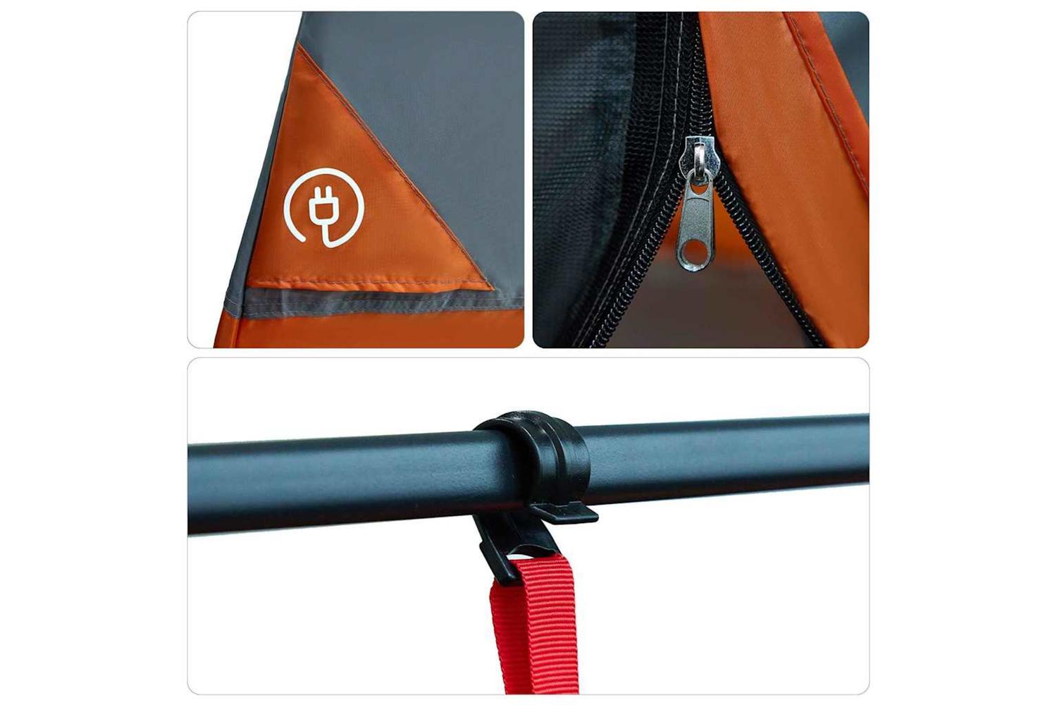 Vidaxl Inner Tent With Roof Grey And Orange 520 X 520 X 190 Cm Taffeta-8