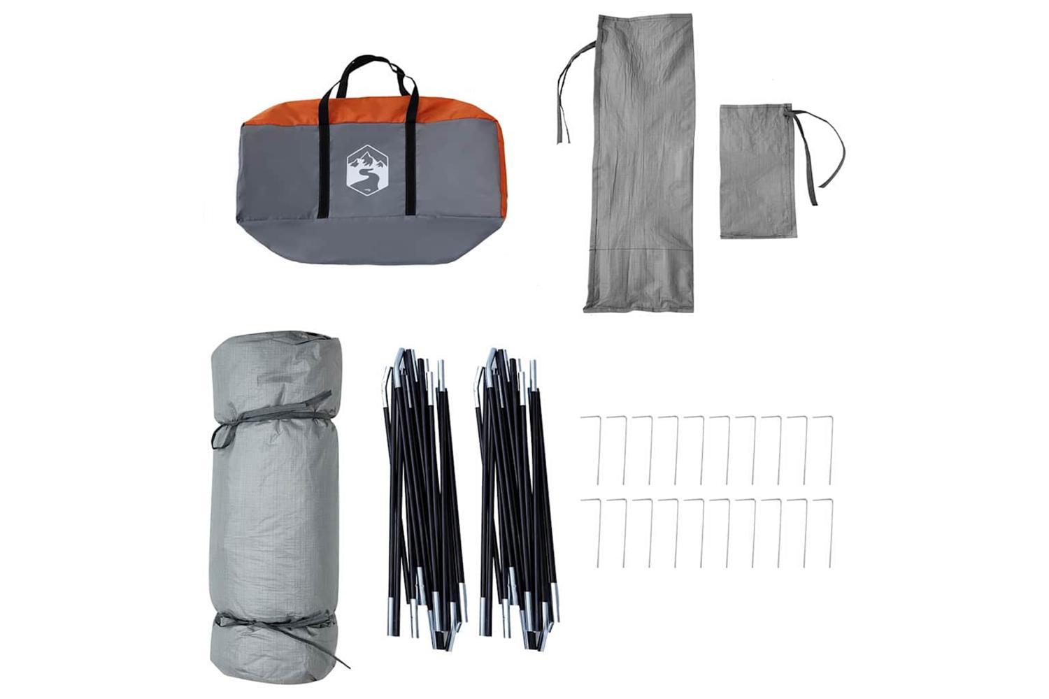 Vidaxl Inner Tent With Roof Grey And Orange 520 X 520 X 190 Cm Taffeta-10