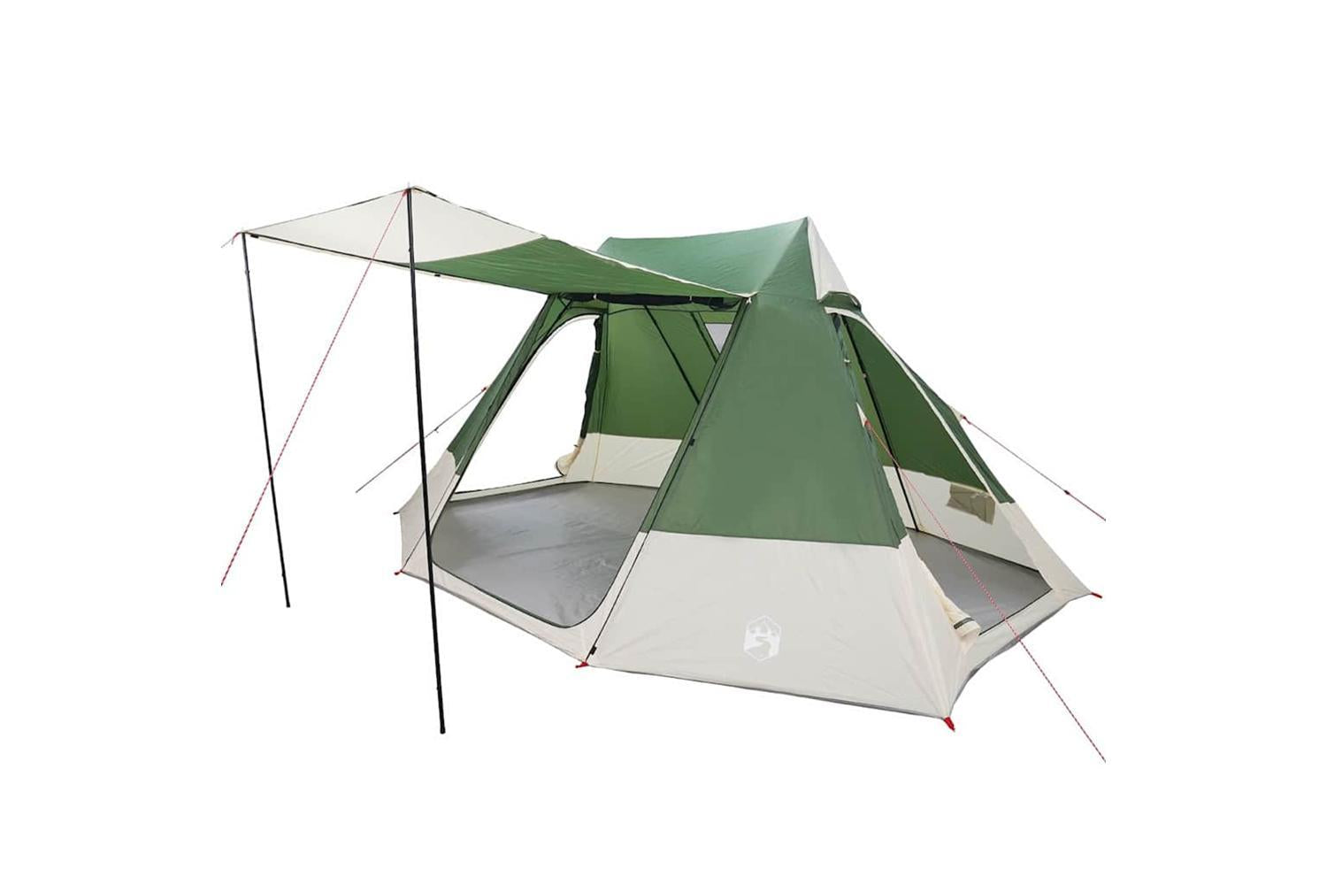 Vidaxl Camping Tent With Roof Green 482 X 360 X 227 Cm Taffeta-2