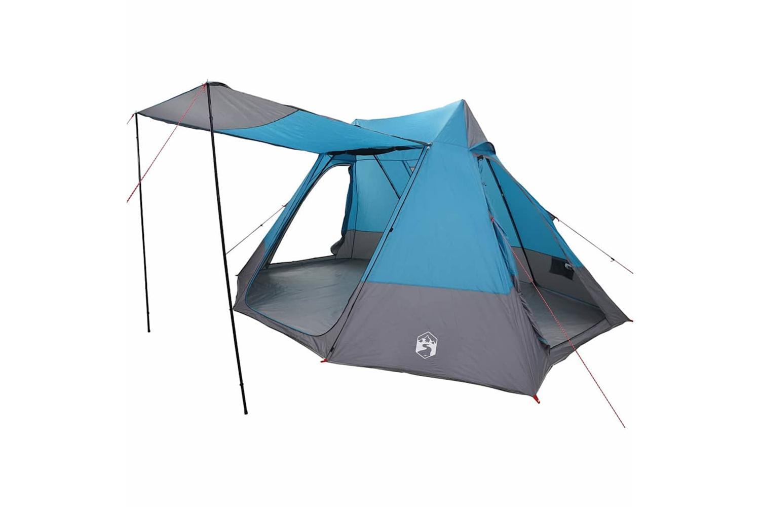 Vidaxl Camping Tent With Roof Blue 482 X 360 X 227 Cm Taffeta
