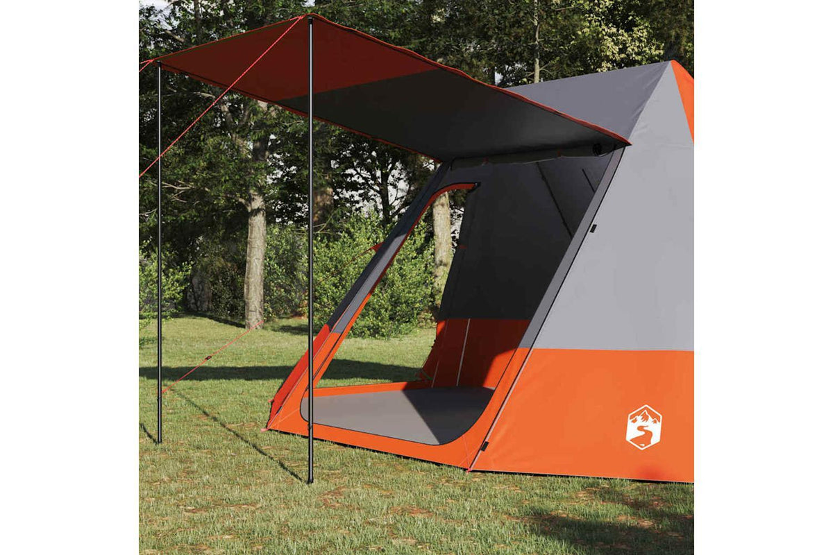 Vidaxl Camping Tent Grey And Orange 482 X 360 X 227 Cm Taffeta-3