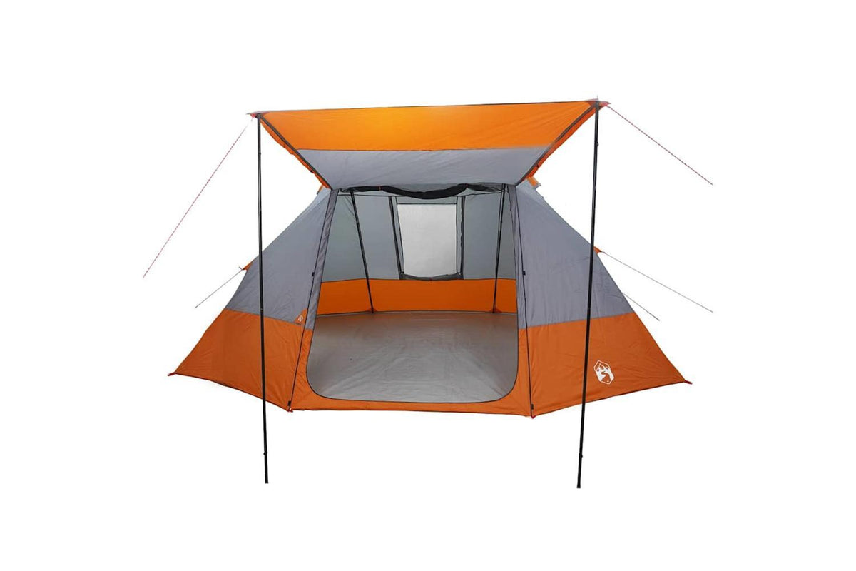 Vidaxl Camping Tent Grey And Orange 482 X 360 X 227 Cm Taffeta-4