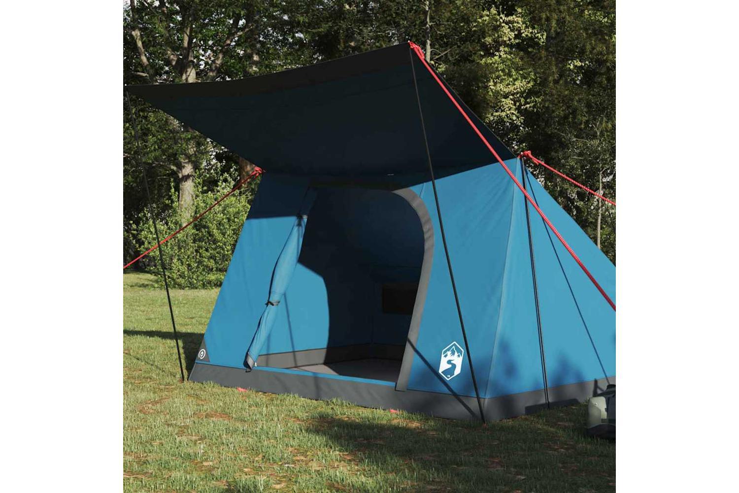 Vidaxl Camping Tent With Roof Blue 223 X 163 X 130 Cm Taffeta-3