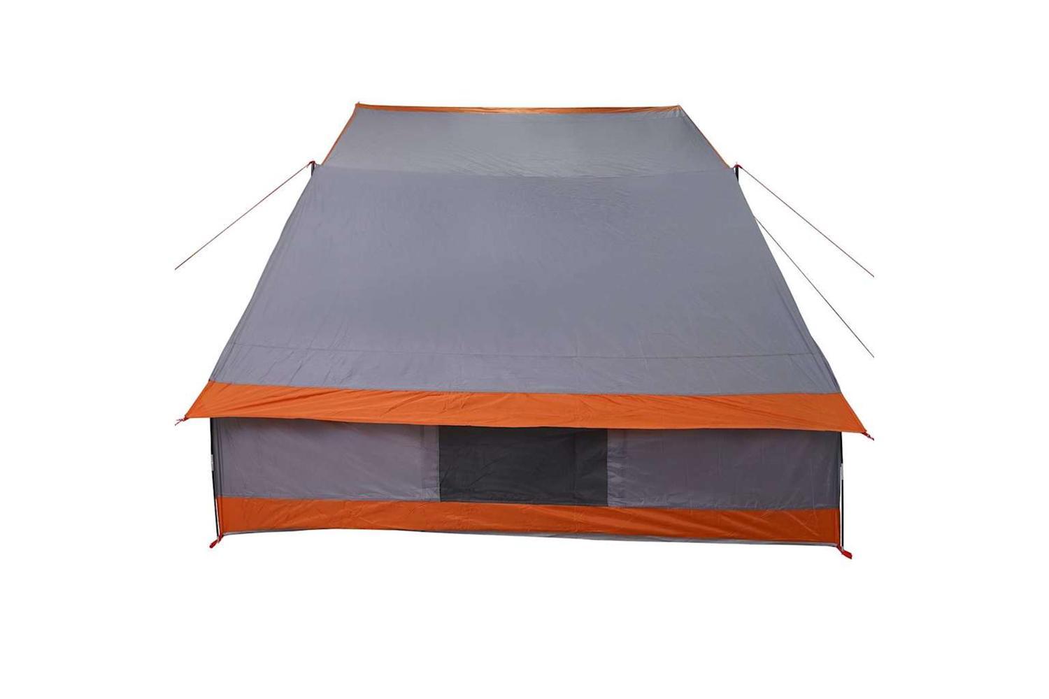 Vidaxl Camping Tent Grey And Orange 223 X 163 X 130 Cm Taffeta-6