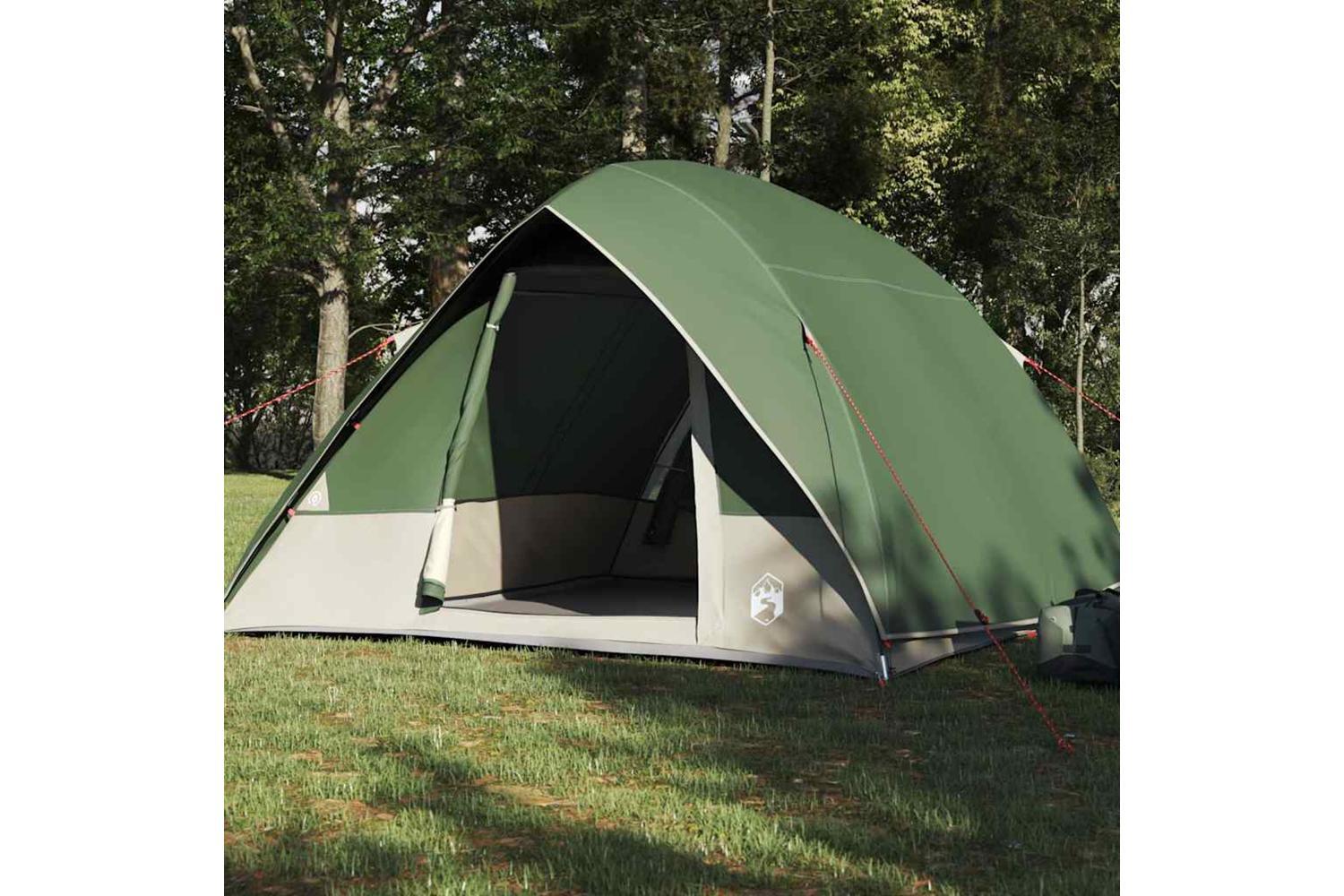 Vidaxl Camping Tent With Roof Green 275 X 230 X 140 Cm Taffeta-3