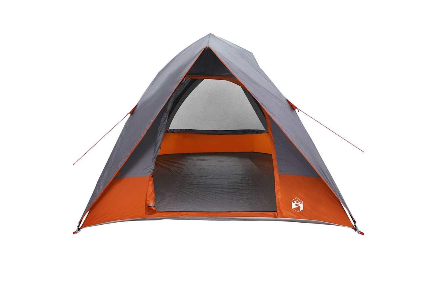 Vidaxl Camping Tent Grey And Orange 275 X 230 X 140 Cm Taffeta-4