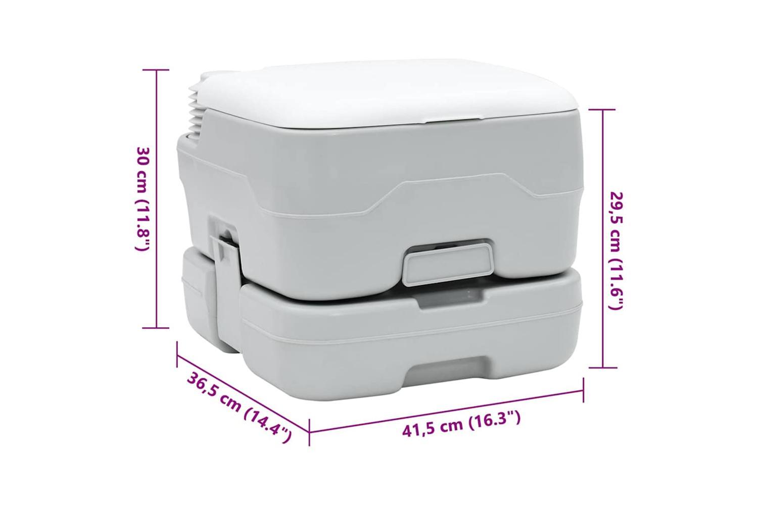 Vidaxl Camping Toilet Grey And White 41.5 X 36.5 X 30 Cm Polyethylene-10