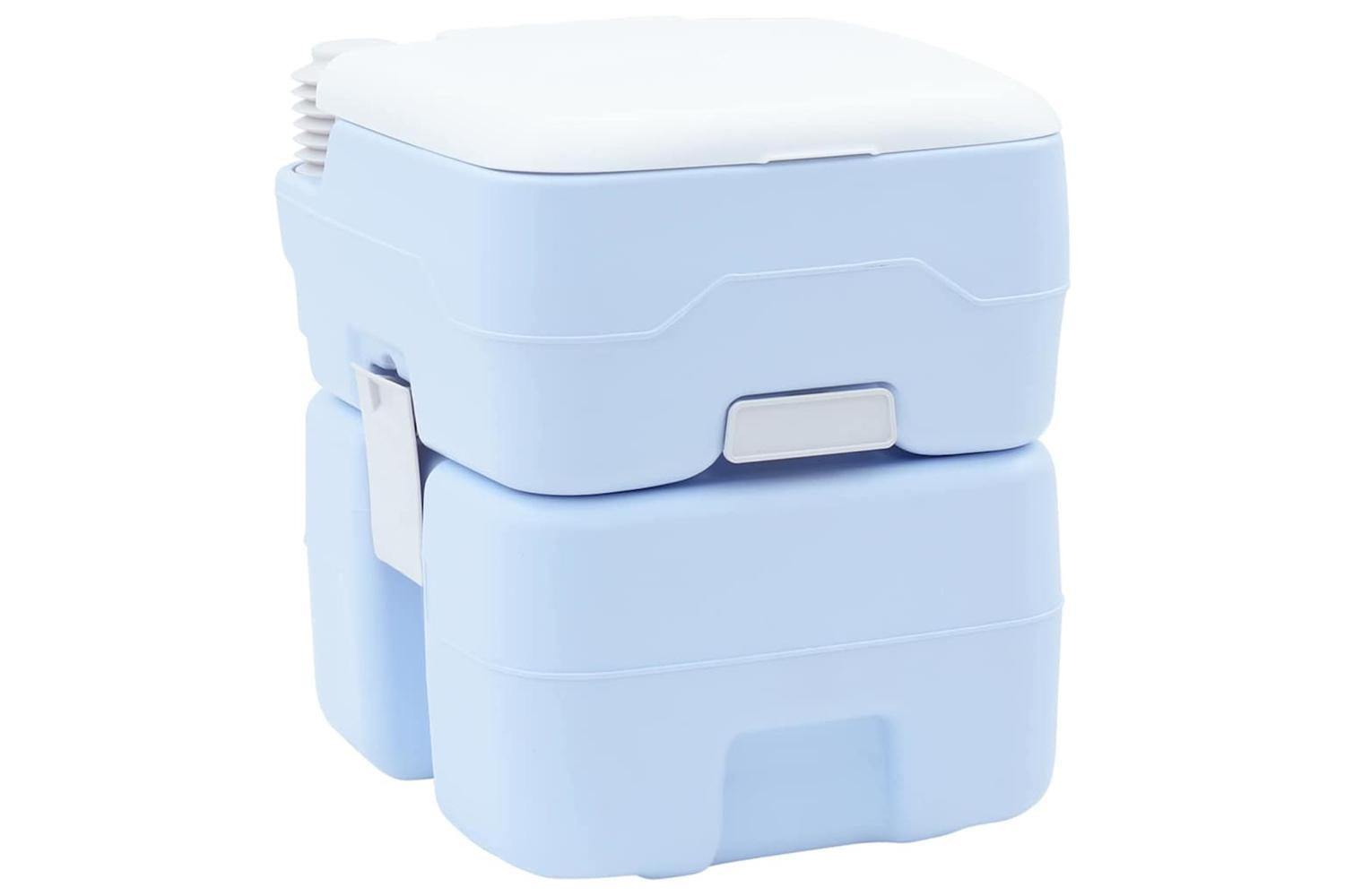 Vidaxl Camping Toilet Manual Light Blue And White 41.5 X 36.5 X 42 Cm