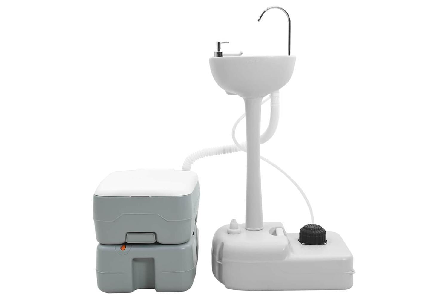Vidaxl Camping Toilet Set 2 Pcs Grey 50.5 X 33 X 103 Cm-2