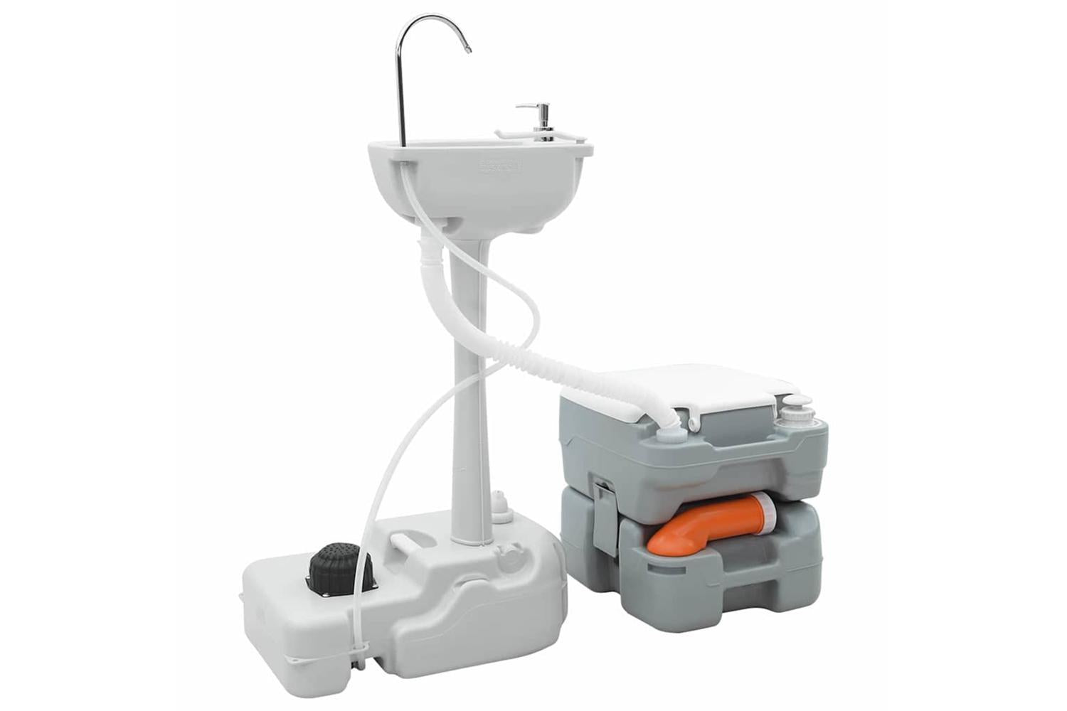 Vidaxl Camping Toilet Set 2 Pcs Grey 50.5 X 33 X 103 Cm-3
