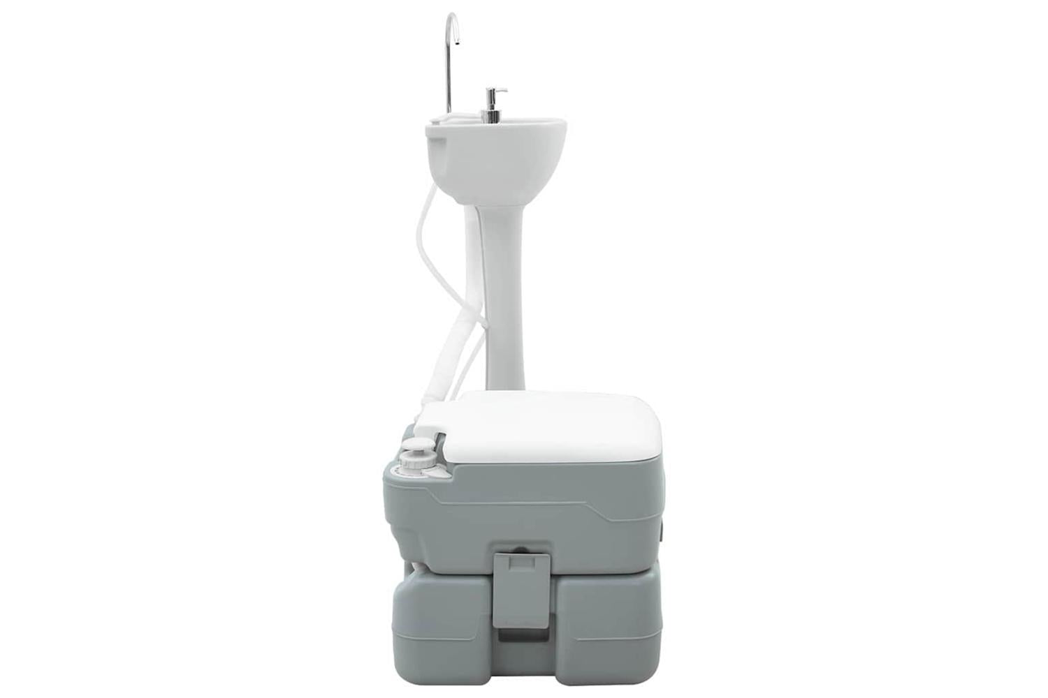 Vidaxl Camping Toilet Set 2 Pcs Grey 50.5 X 33 X 103 Cm-7