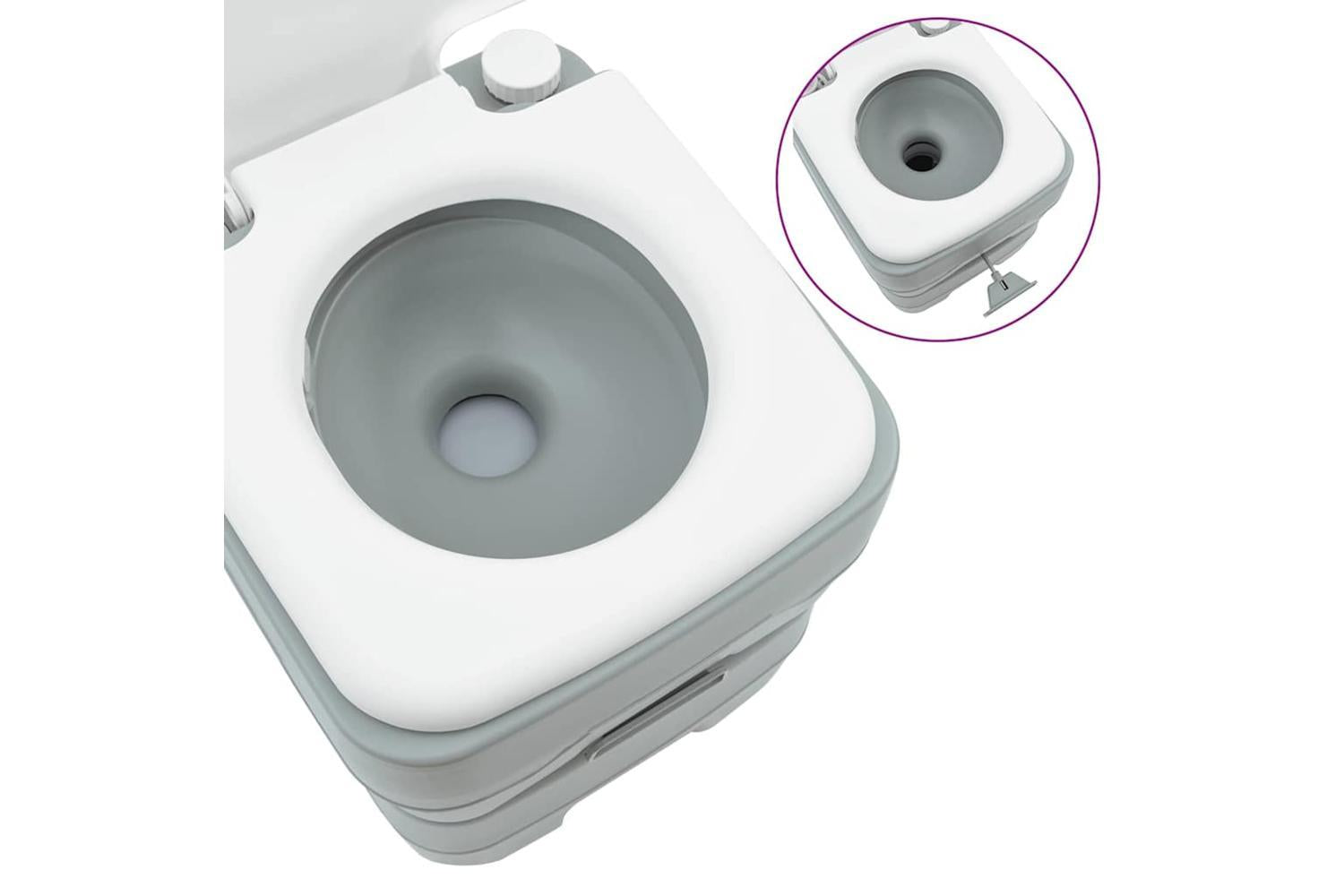 Vidaxl Camping Toilet Set 2 Pcs Grey 50.5 X 33 X 103 Cm-8