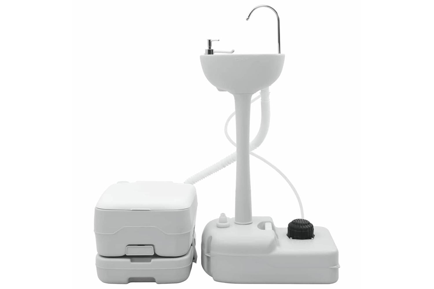 Vidaxl Camping Toilet Set 2 Pcs Grey And White-3