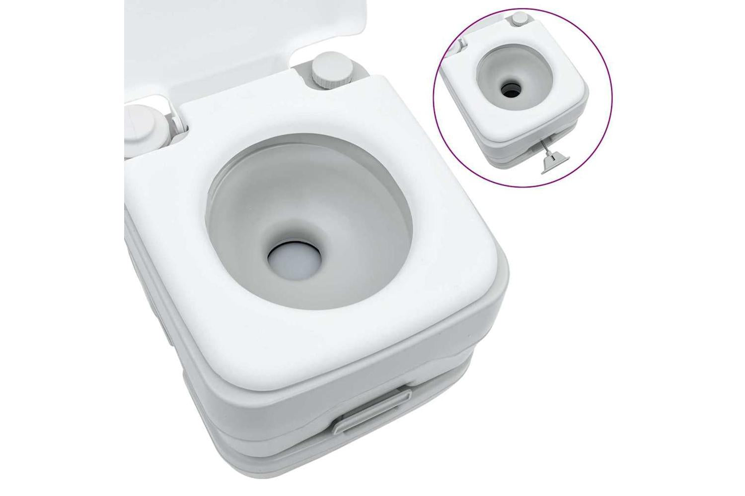 Vidaxl Camping Toilet Set 2 Pcs Grey And White-10