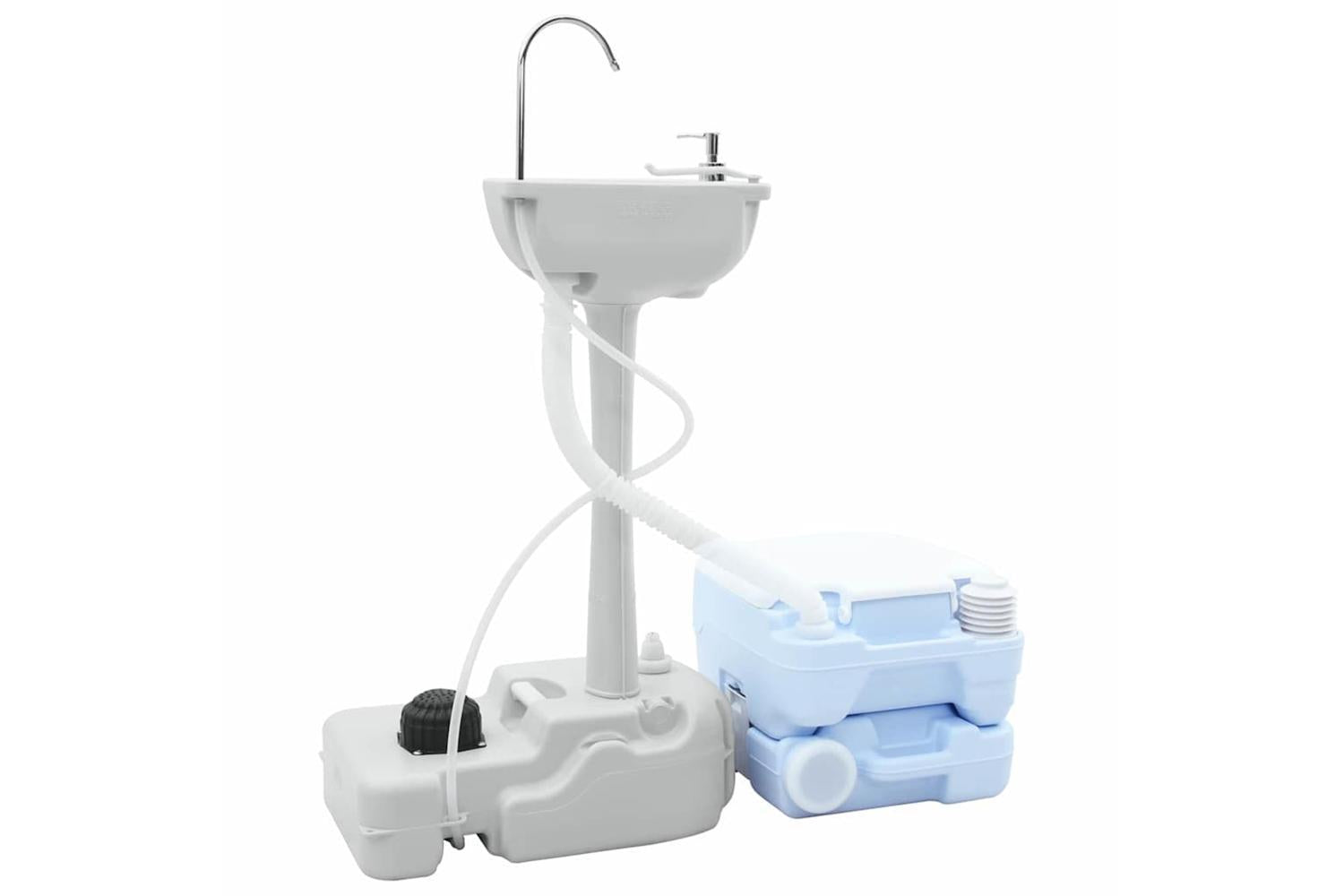 Vidaxl Camping Toilet Set 2 Pcs Blue And White-2