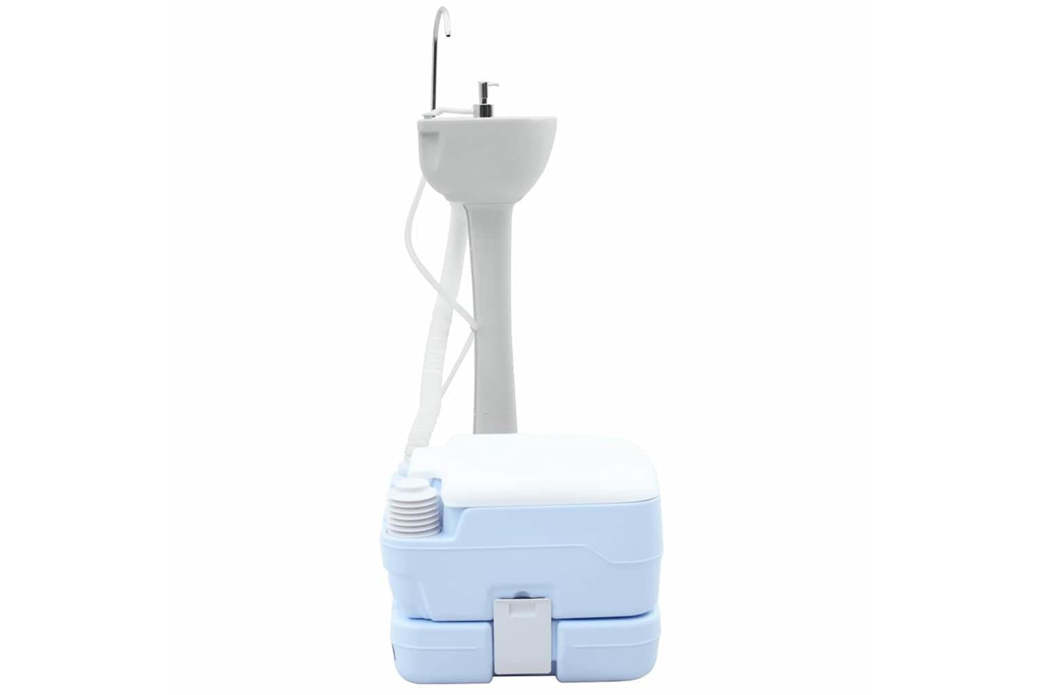 Vidaxl Camping Toilet Set 2 Pcs Blue And White-4