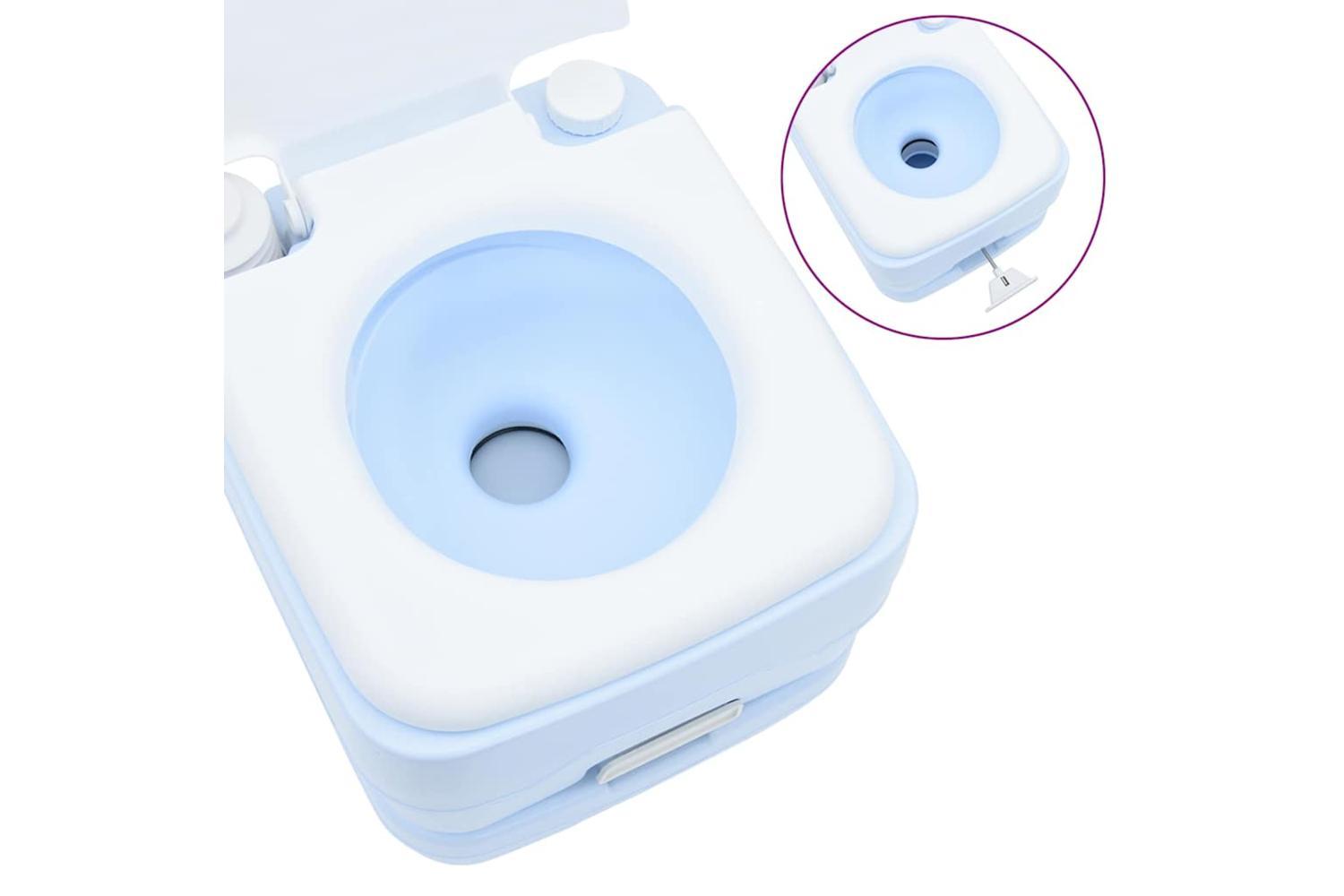 Vidaxl Camping Toilet Set 2 Pcs Blue And White-10