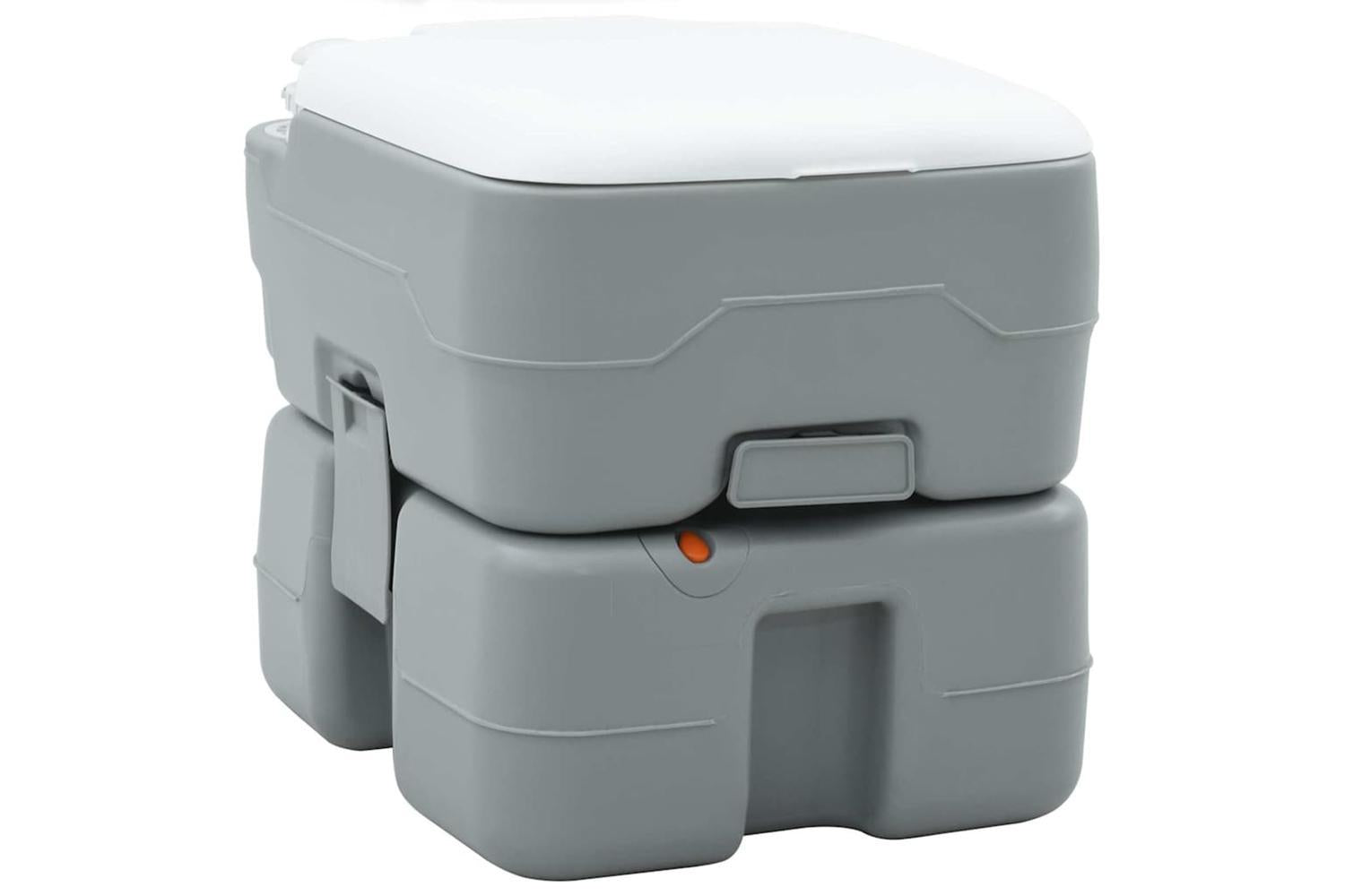 Vidaxl Camping Toilet Manual Grey And White 41.5 X 36.5 X 37.5 Cm