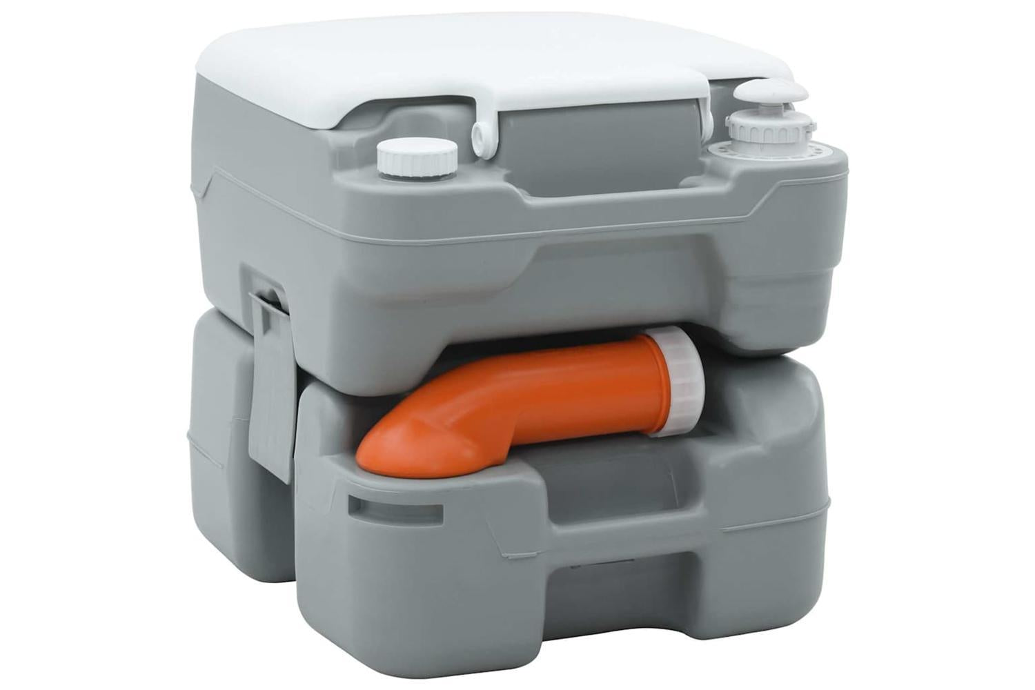 Vidaxl Camping Toilet Manual Grey And White 41.5 X 36.5 X 37.5 Cm-5