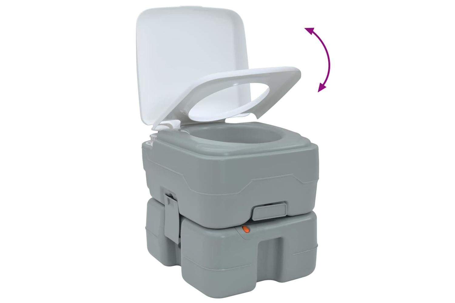 Vidaxl Camping Toilet Manual Grey And White 41.5 X 36.5 X 37.5 Cm-9