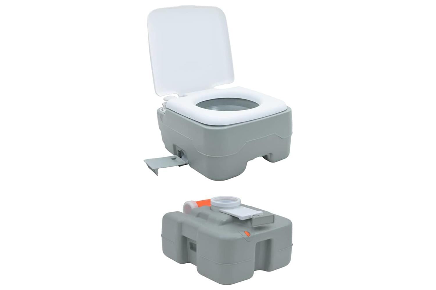 Vidaxl Camping Toilet Manual Grey And White 41.5 X 36.5 X 37.5 Cm-10