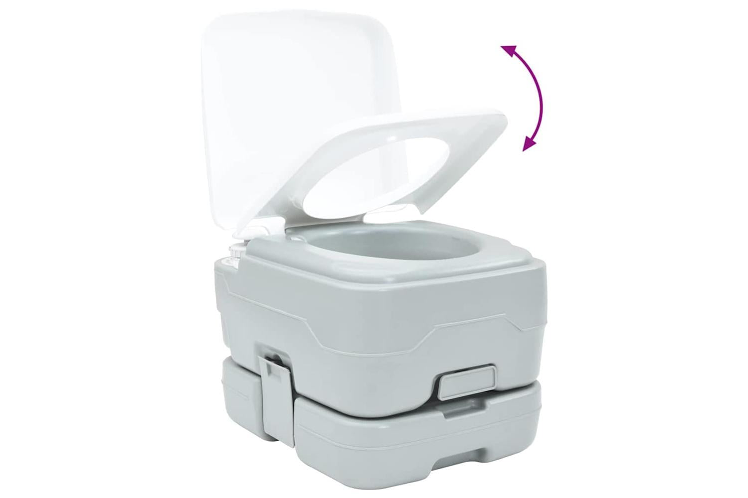 Vidaxl Camping Toilet Grey And White 41.5 X 36.5 X 30 Cm Polyethylene-9