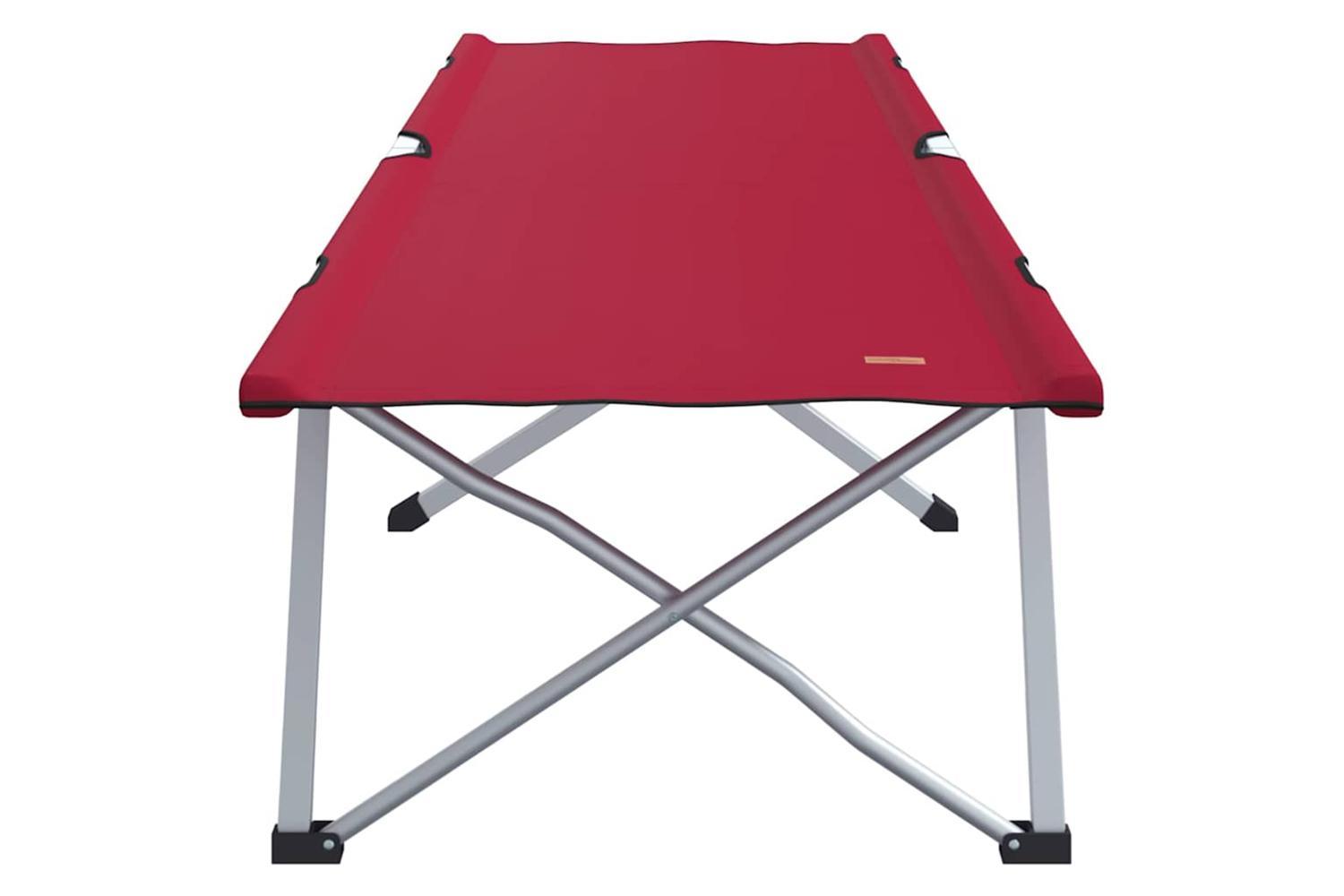 Vidaxl Folding Camping Bed Red 194 X 62.5 X 42.5 Cm Oxford And Steel-4