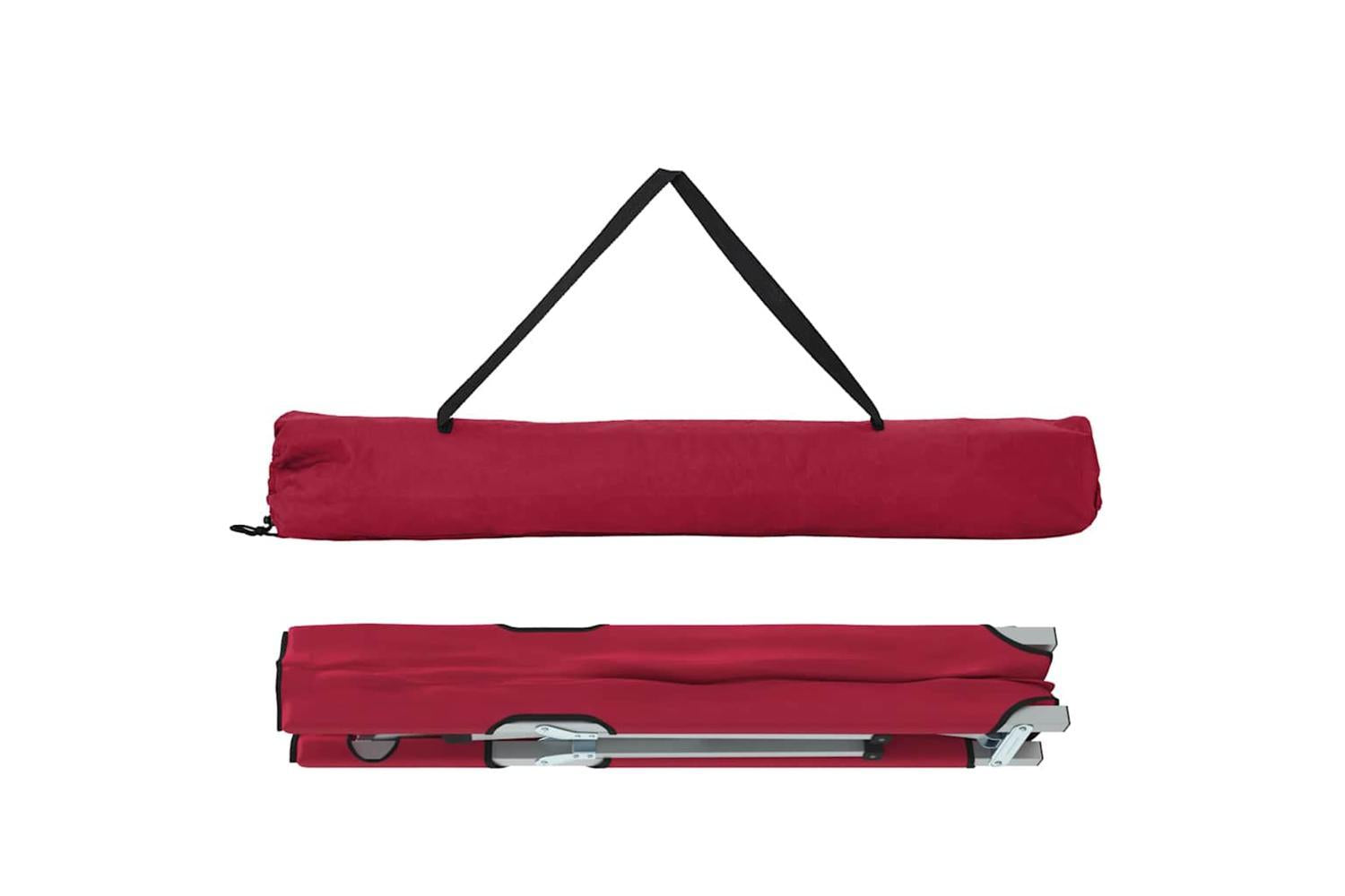 Vidaxl Folding Camping Bed Red 194 X 62.5 X 42.5 Cm Oxford And Steel-5