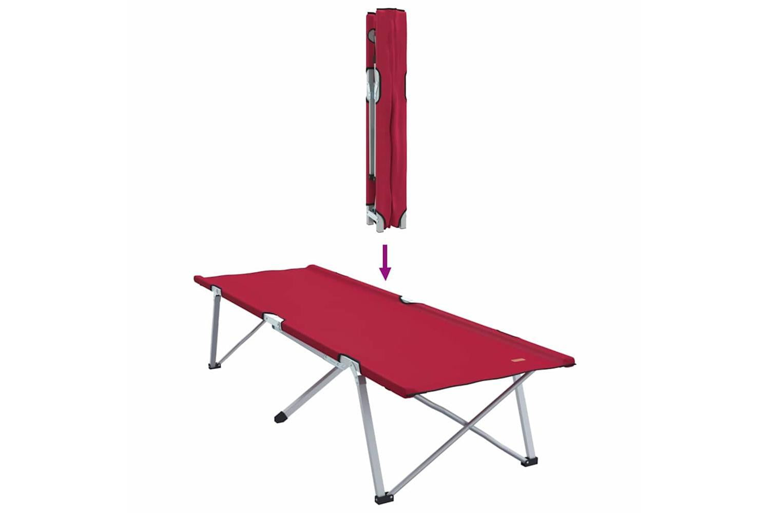 Vidaxl Folding Camping Bed Red 194 X 62.5 X 42.5 Cm Oxford And Steel-9