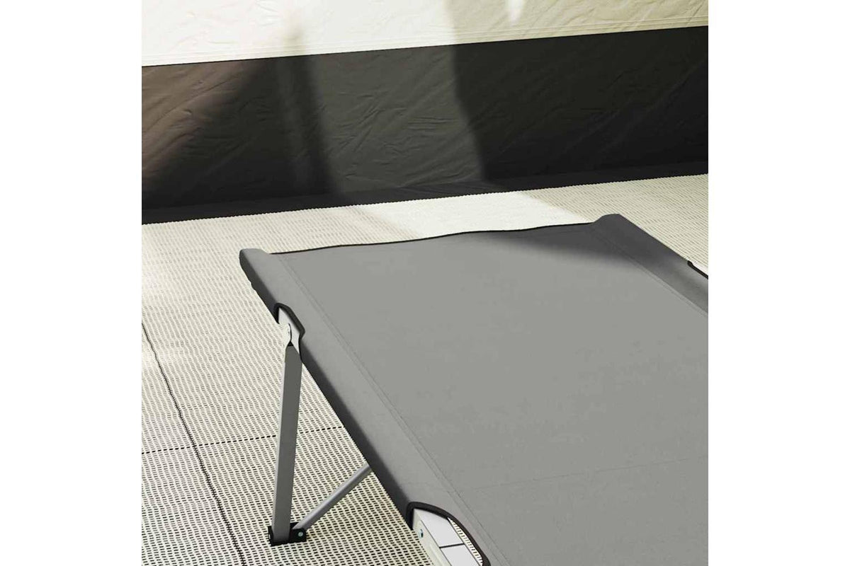 Vidaxl Folding Camping Bed Grey 194 X 62.5 X 42.5 Cm Oxford And Steel-3
