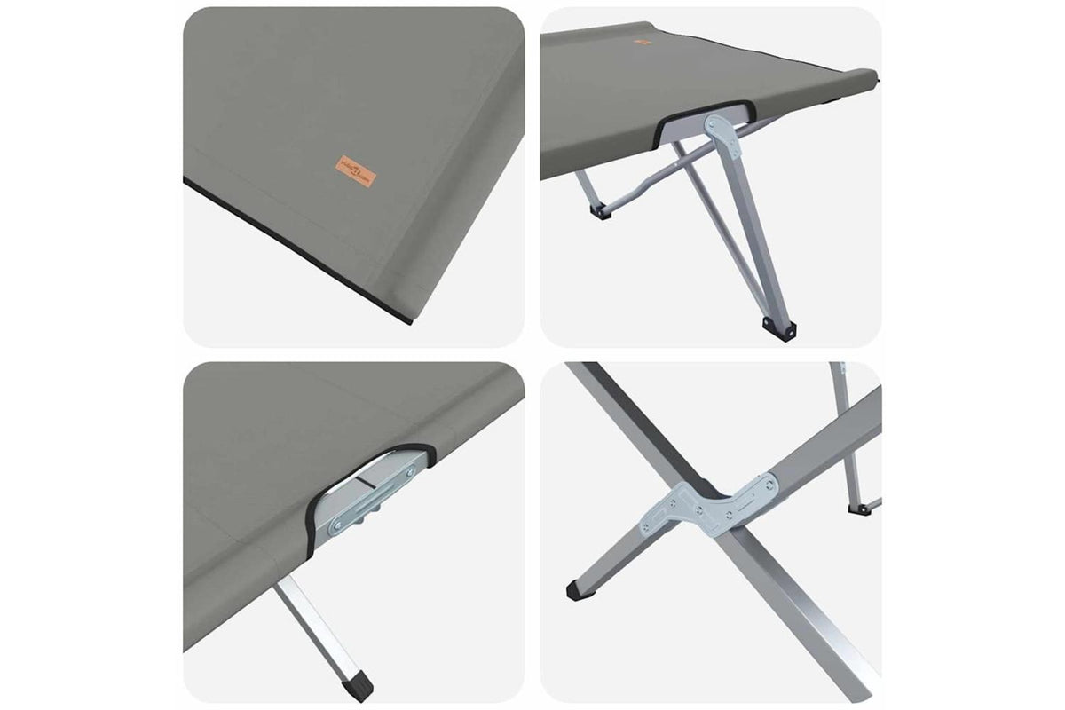 Vidaxl Folding Camping Bed Grey 194 X 62.5 X 42.5 Cm Oxford And Steel-8