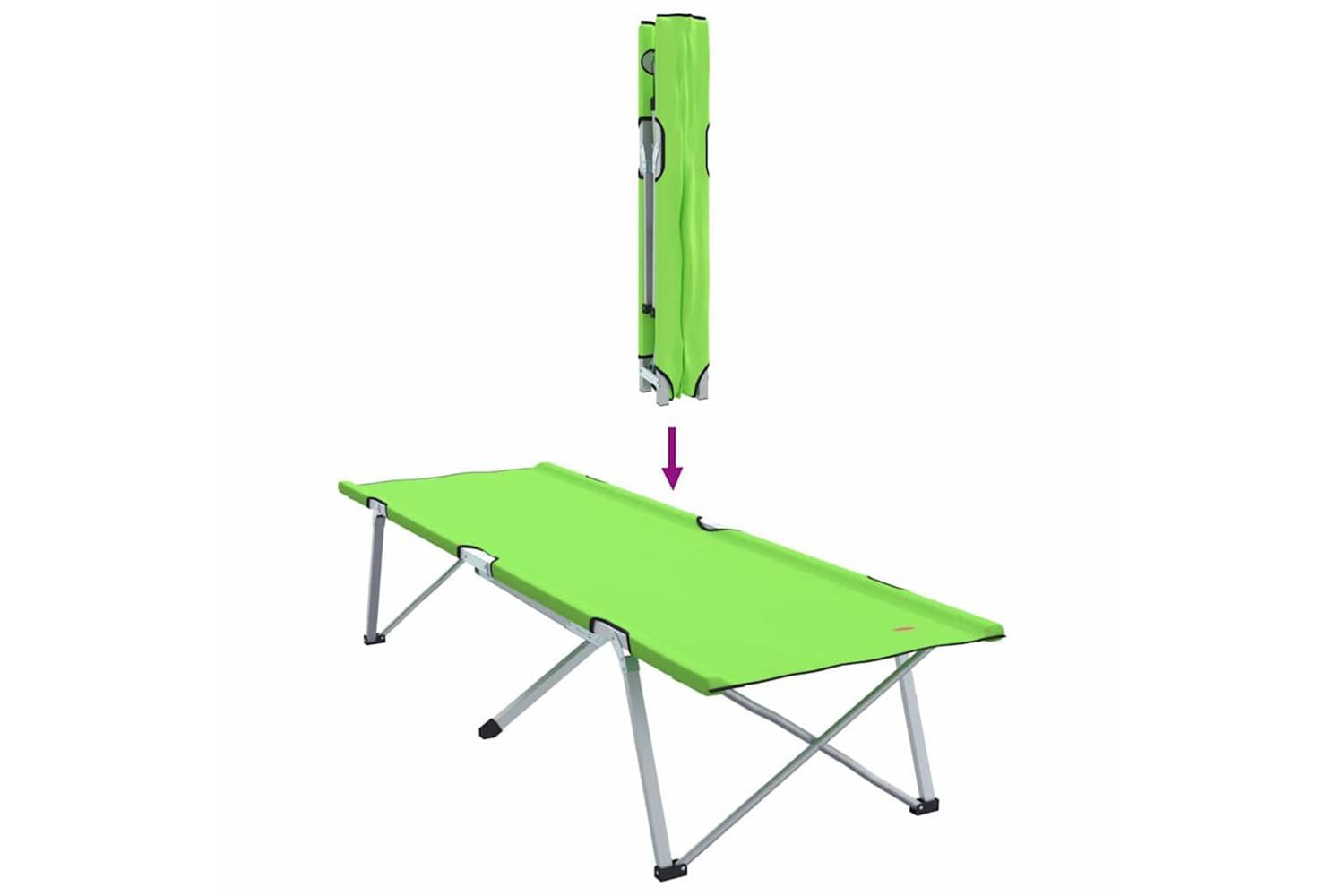 Vidaxl Folding Camping Bed Green 194 X 62.5 X 42.5 Cm Oxford And Steel-9