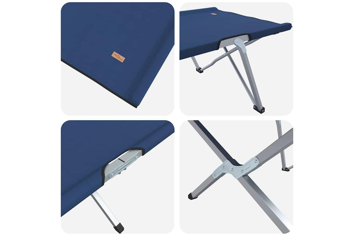 Vidaxl Folding Camping Bed Folding 2 Pcs Blue 194 X 62.5 X 42.5 Cm-9