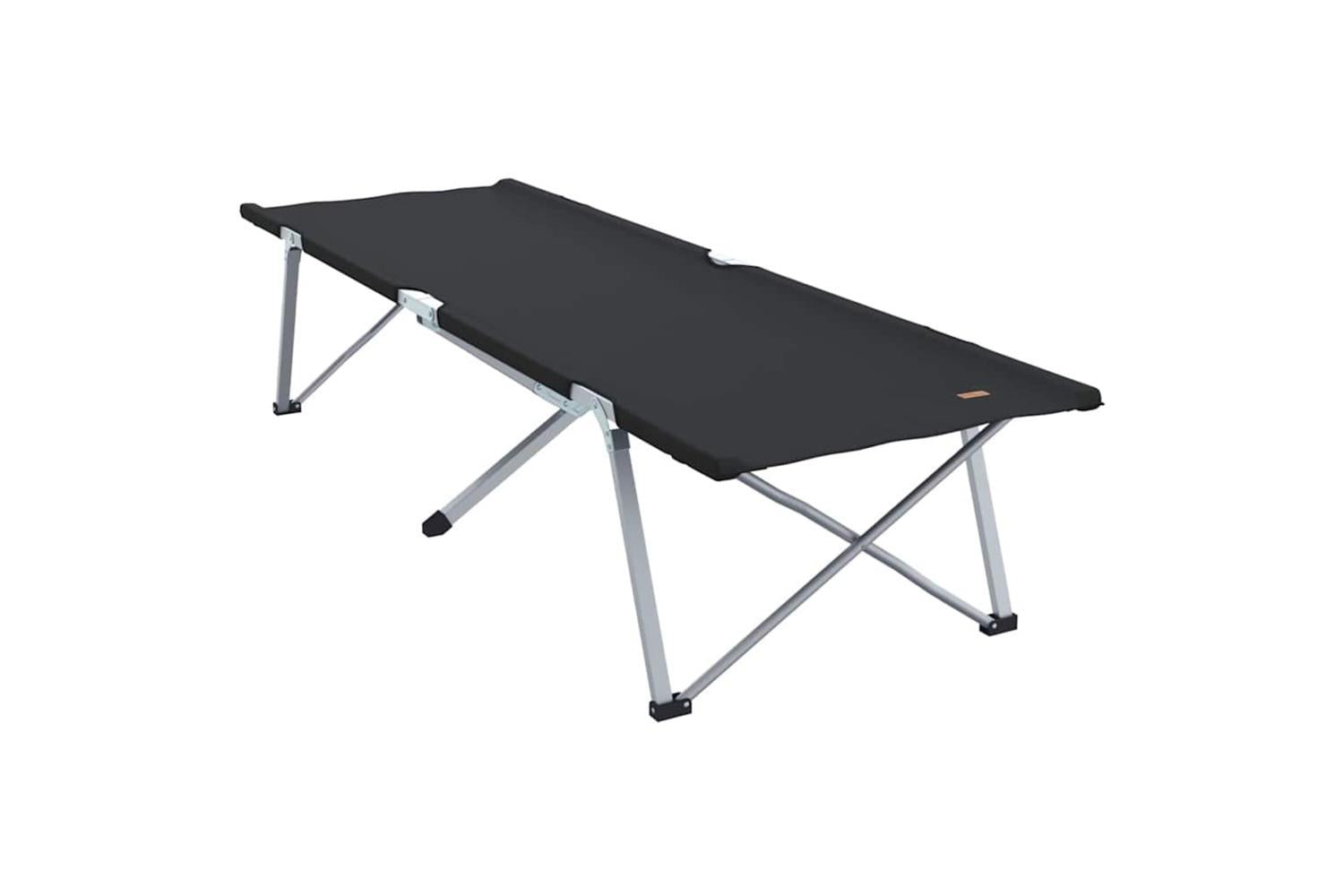 Vidaxl Folding Camping Bed Folding 2 Pcs Black 194 X 62.5 X 42.5 Cm-4