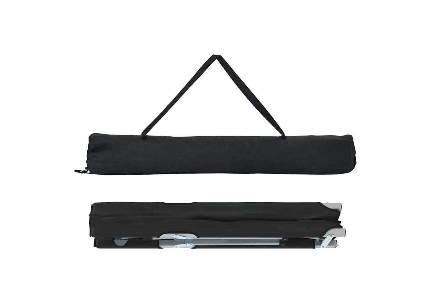 Vidaxl Folding Camping Bed Folding 2 Pcs Black 194 X 62.5 X 42.5 Cm-6