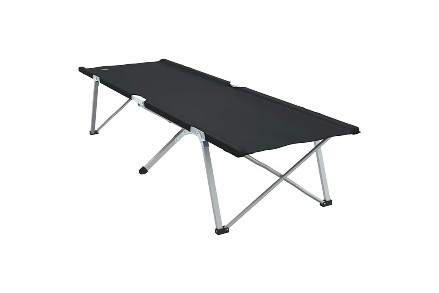 Vidaxl Folding Camping Bed Folding 2 Pcs Black 194 X 62.5 X 42.5 Cm-8