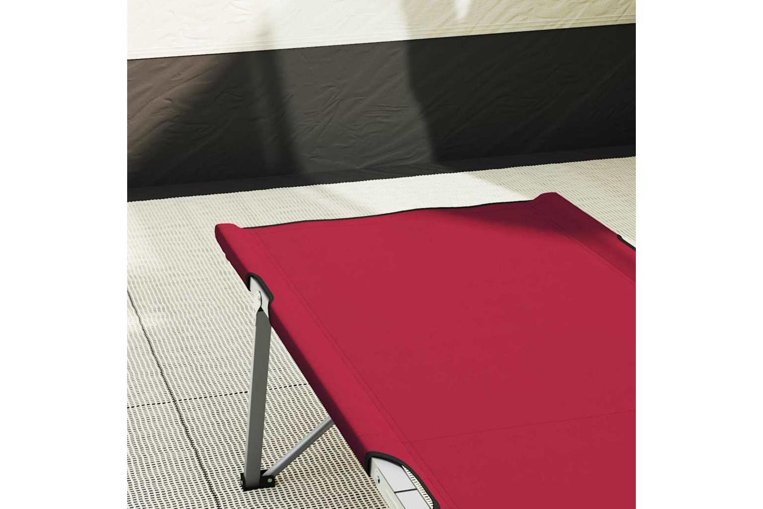 Vidaxl Folding Camping Bed Folding 2 Pcs Red 194 X 62.5 X 42.5 Cm-3