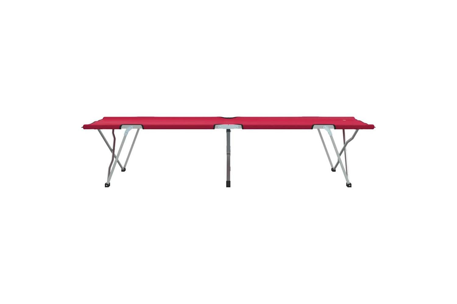 Vidaxl Folding Camping Bed Folding 2 Pcs Red 194 X 62.5 X 42.5 Cm-7