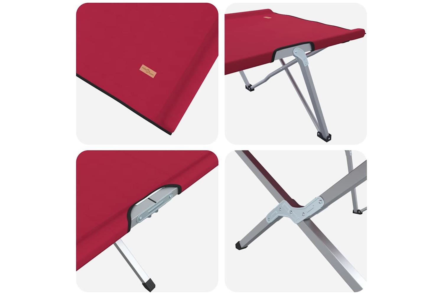 Vidaxl Folding Camping Bed Folding 2 Pcs Red 194 X 62.5 X 42.5 Cm-9
