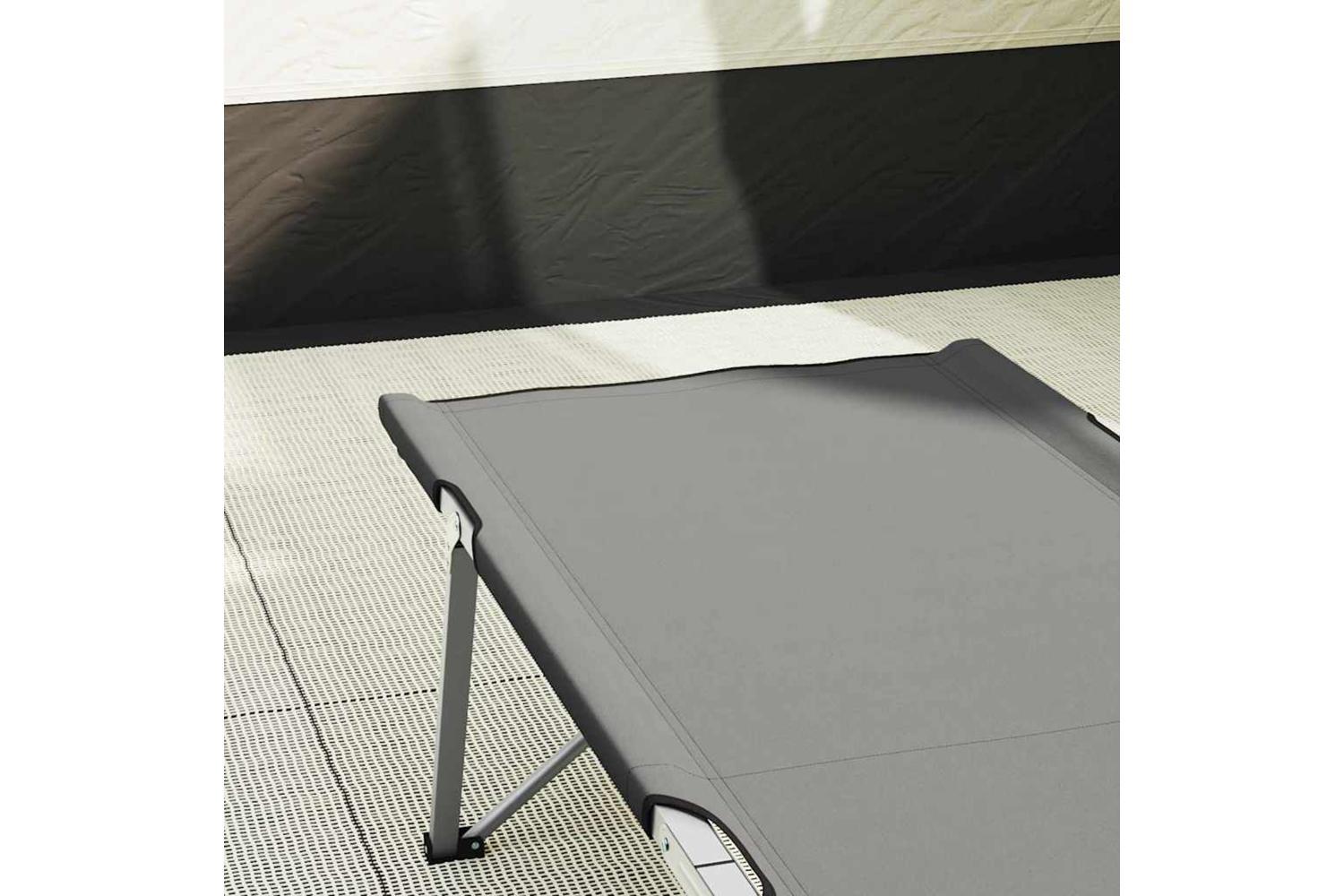 Vidaxl Folding Camping Bed Folding 2 Pcs Grey 194 X 62.5 X 42.5 Cm-3