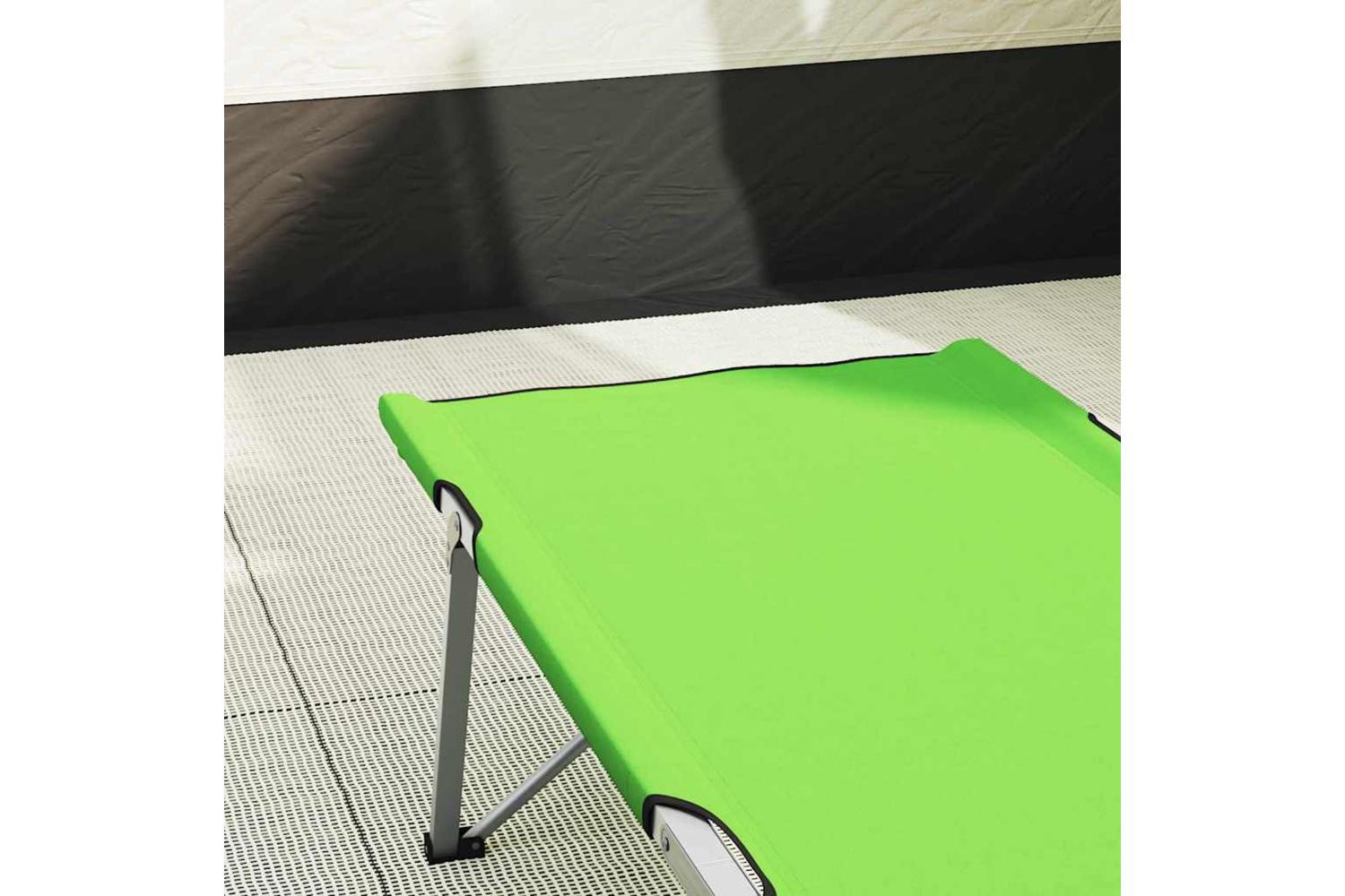 Vidaxl Folding Camping Bed Folding 2 Pcs Green 194 X 62.5 X 42.5 Cm-3