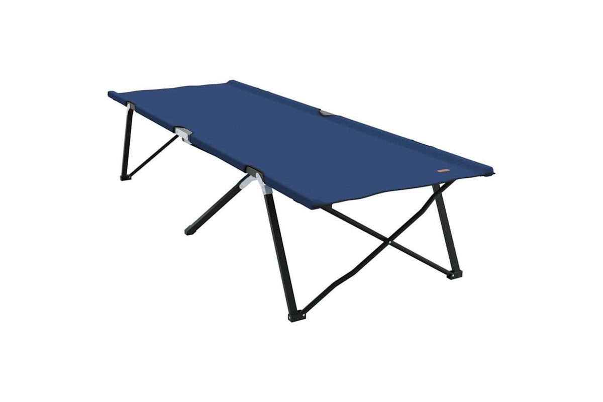 Vidaxl Folding Camping Bed Blue 206 X 76 X 74 Cm Oxford And Steel-2