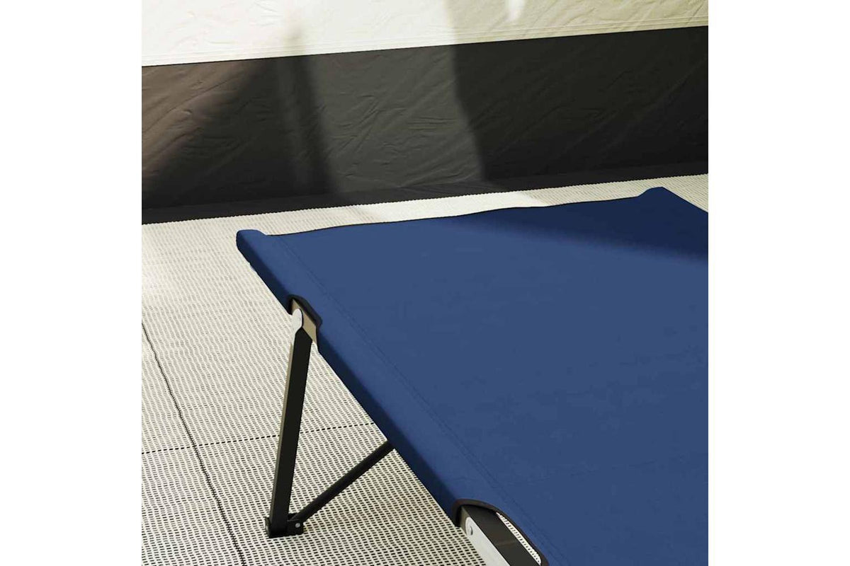 Vidaxl Folding Camping Bed Blue 206 X 76 X 74 Cm Oxford And Steel-3