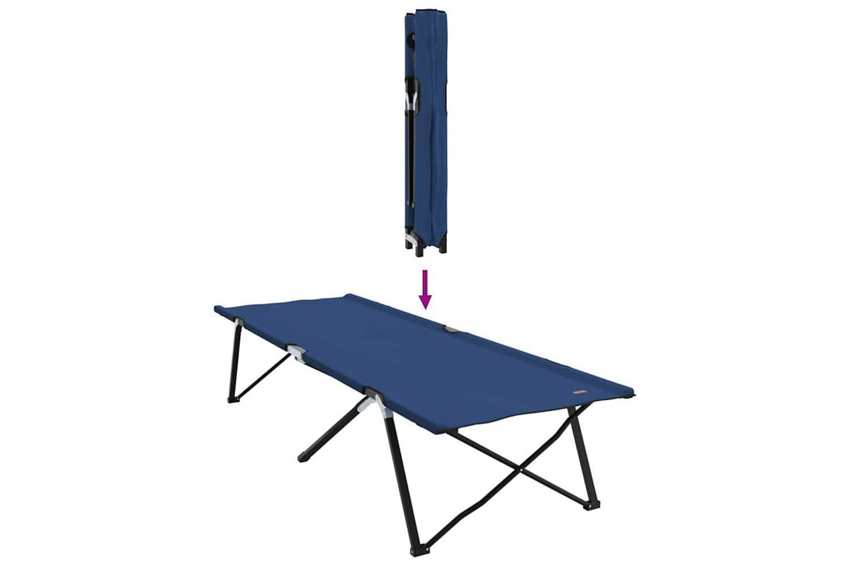 Vidaxl Folding Camping Bed Blue 206 X 76 X 74 Cm Oxford And Steel-9