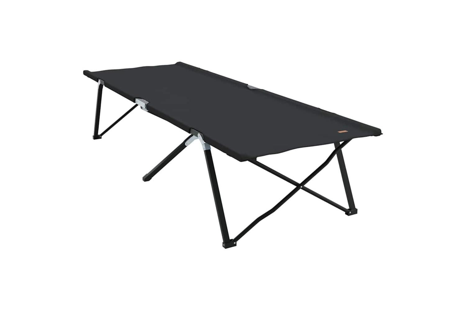 Vidaxl Folding Camping Bed Black 206 X 76 X 74 Cm Oxford And Steel