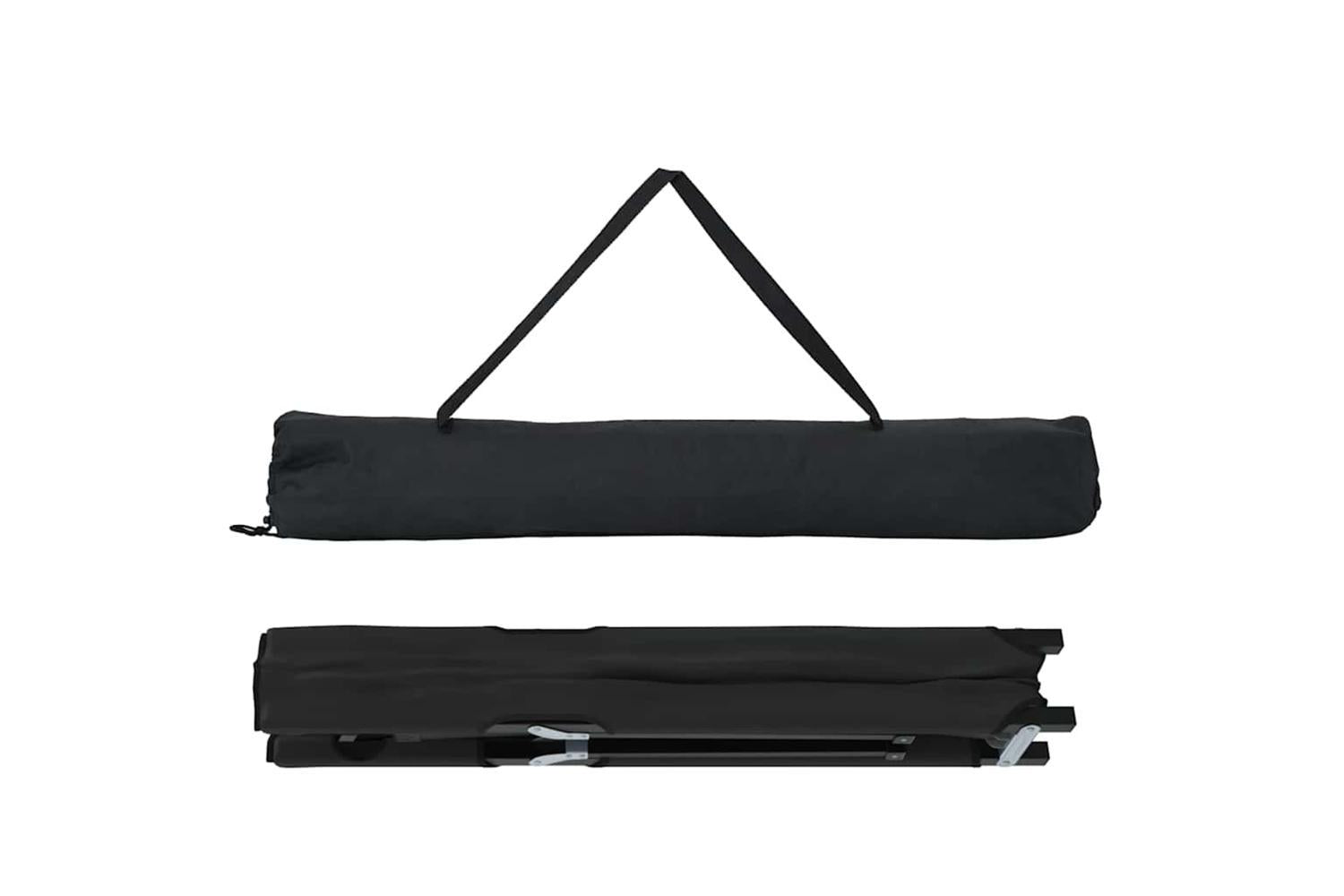 Vidaxl Folding Camping Bed Black 206 X 76 X 74 Cm Oxford And Steel-5