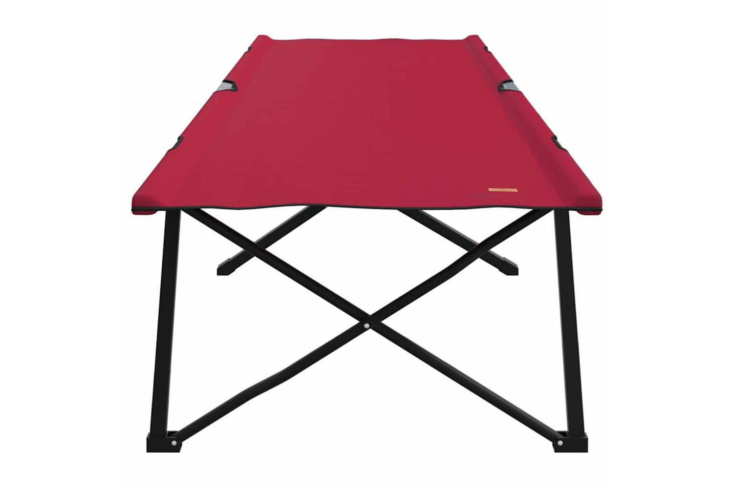 Vidaxl Folding Camping Bed Red 206 X 76 X 74 Cm Oxford And Steel-4