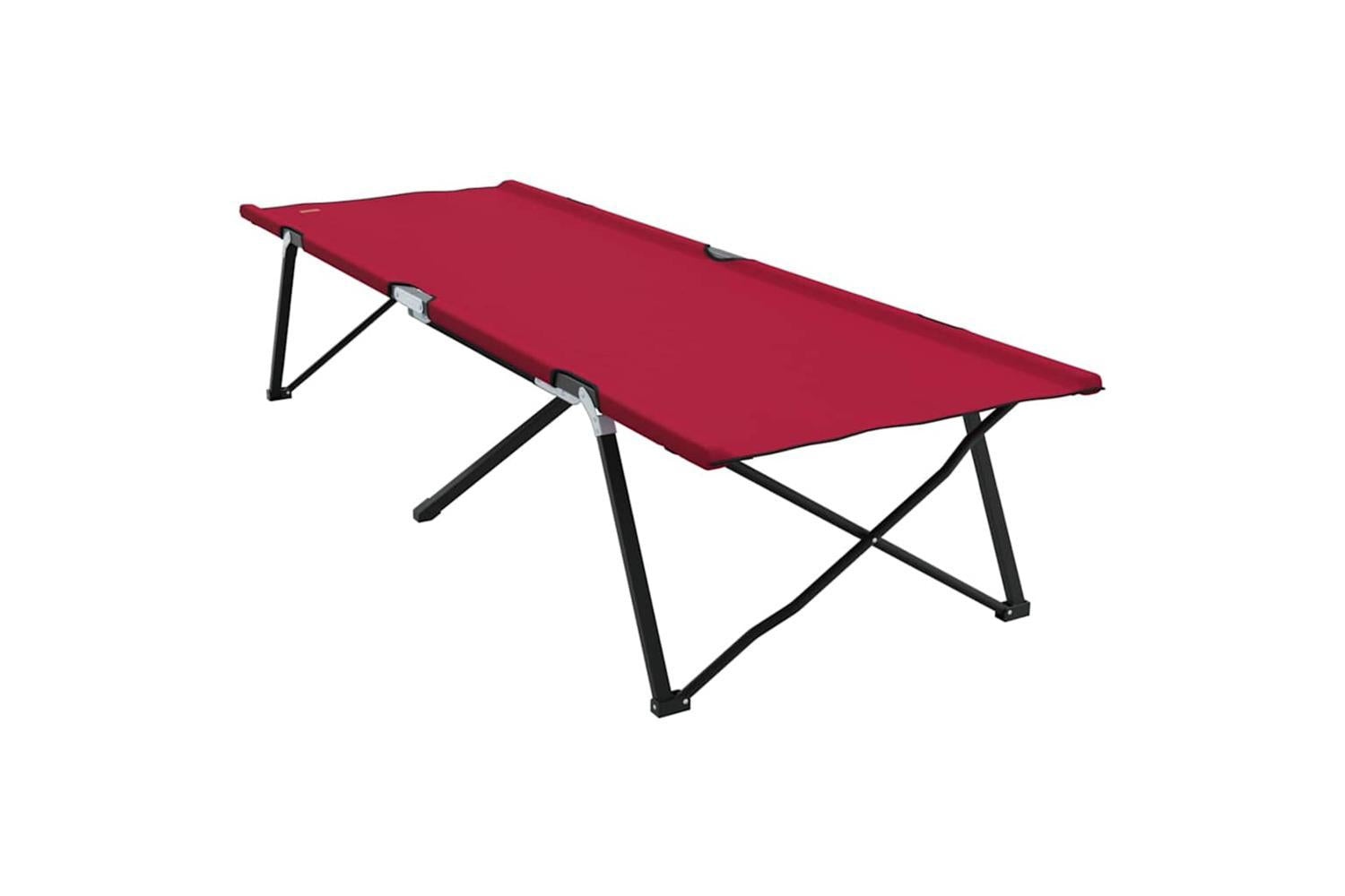 Vidaxl Folding Camping Bed Red 206 X 76 X 74 Cm Oxford And Steel-7