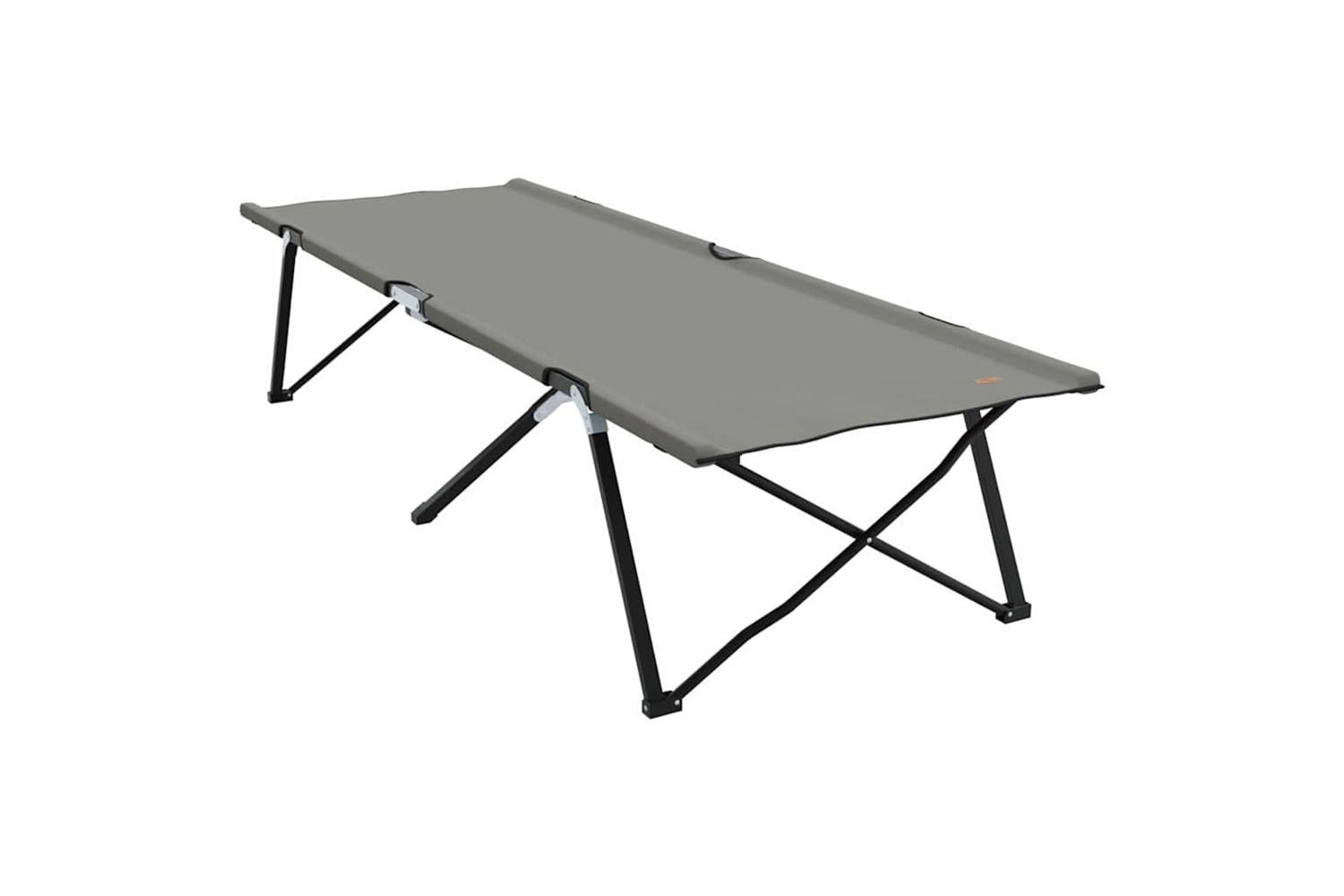 Vidaxl Folding Camping Bed Grey 206 X 76 X 74 Cm Oxford And Steel-2